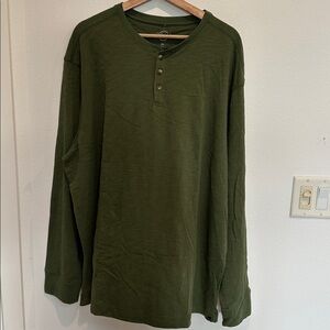EverTide Olive Long Sleeve Henley Shirt